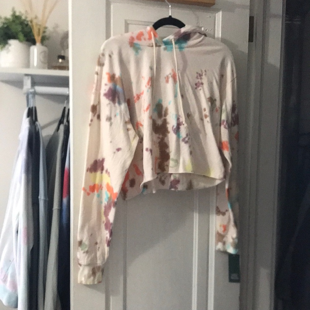 Cropped tie dye sweater